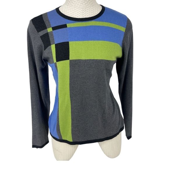 David Brooks Color Block Sweater – Blue, Green & Gray
Size Medium - Picture 2 of 13